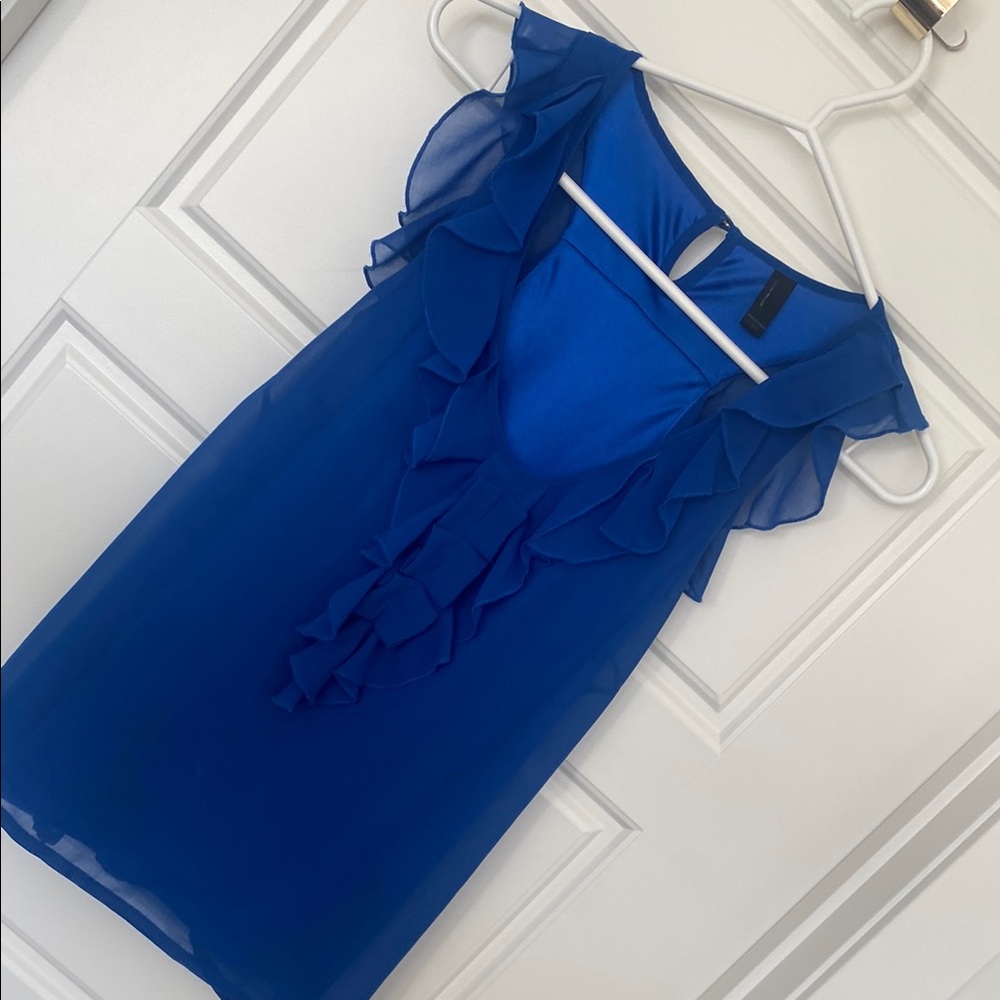 Zara Vibrant Blue ruffle top size extra small